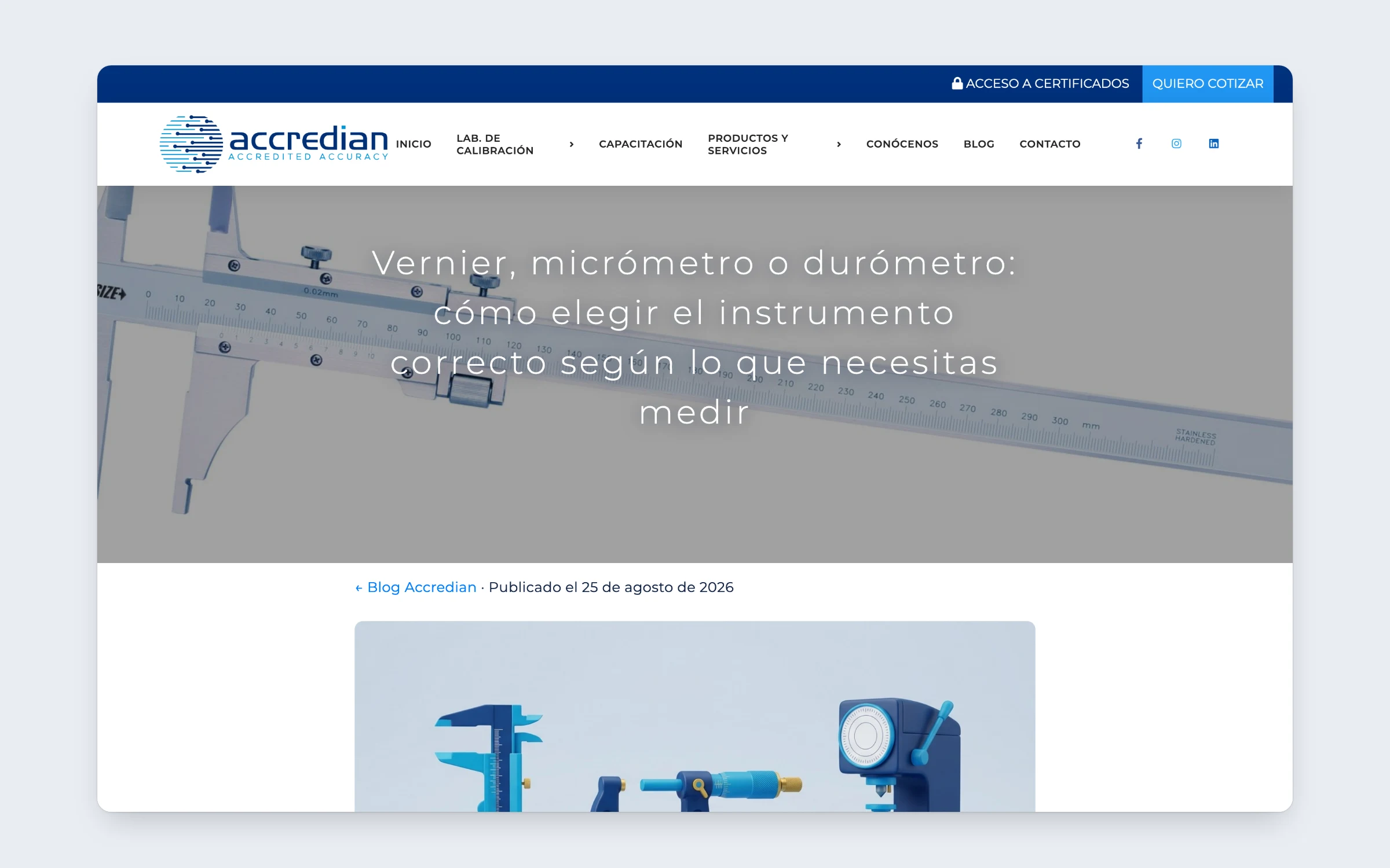 Accredian blog article: caliper, micrometer or hardness tester