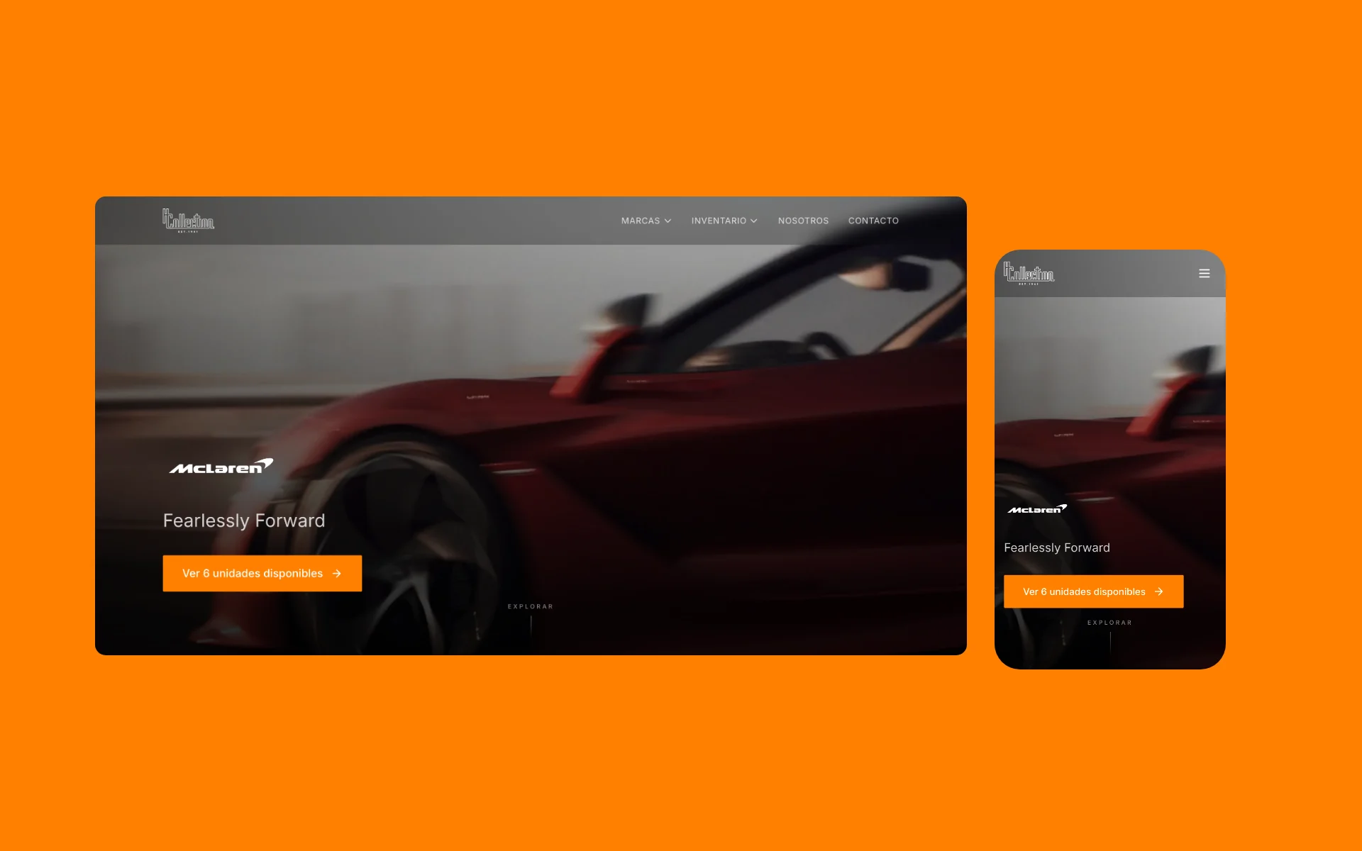 The same brand page in McLaren, Lotus and Rolls-Royce art direction